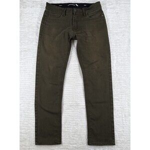 Stone Falcon Jeans Mens 32x30 Olive Green Slim Fit Straight Leg Stretch
